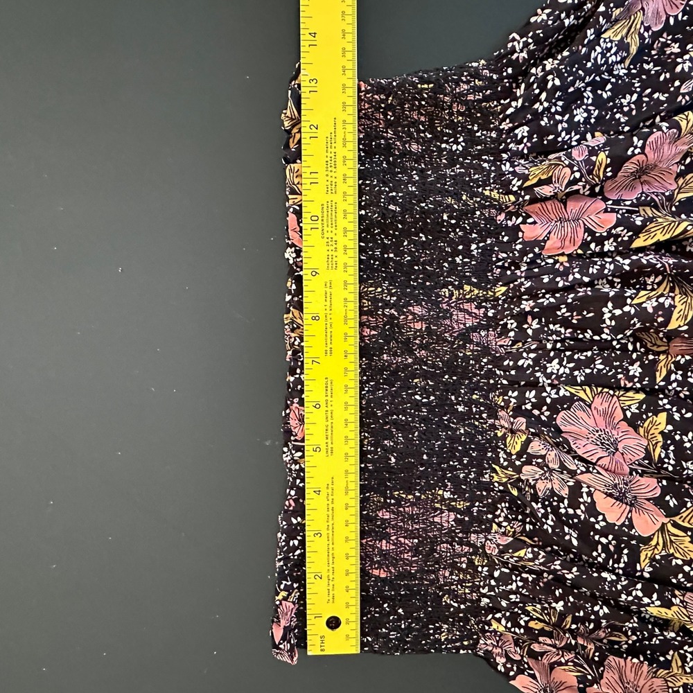 Zadig & Voltaire "Jessy" 100% Silk Boho Smocked Mini Skirt Noir Pink 38/8 - Picture 6 of 7